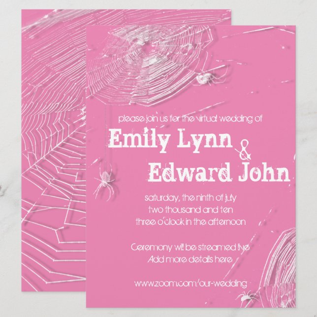 Kobbahnen & White Spiders Virtual Wedding Einladung (Vorne/Hinten)