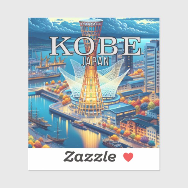 Kobe Japan 3 Inch Vinyl Sticker (Blatt)