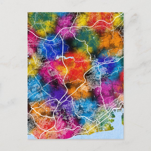 Kobe Japan City Map Postkarte (Vorderseite)