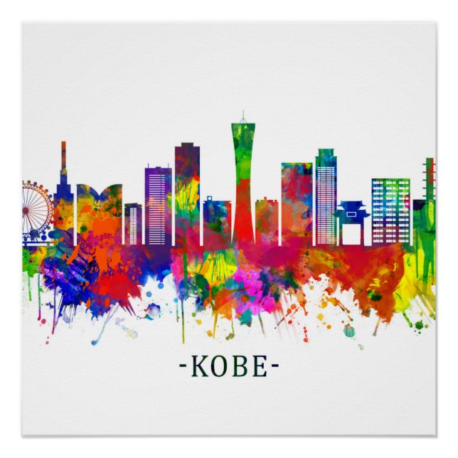 Kobe Japan Skyline Poster (Vorderseite)
