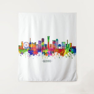 Kobe Japan Skyline Wandteppich