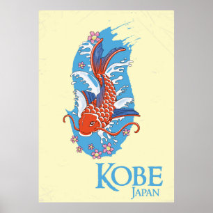 Kobe Japan Vintage Reiseplakat Poster
