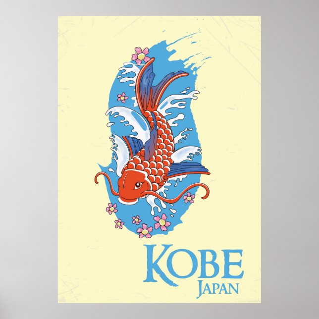 Kobe Japan Vintage Reiseplakat Poster (Vorne)