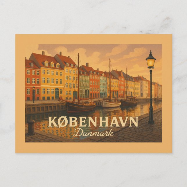 København Nyhavn Harbor Postkarte (Vorderseite)