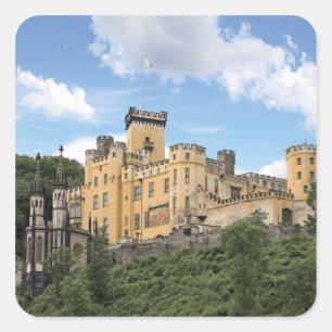 Koblenz, Deutschland, Stolzenfels Burg, Schloss Quadratischer Aufkleber