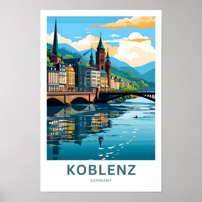 Koblenz Deutschland Travel Print Poster (Vorne)