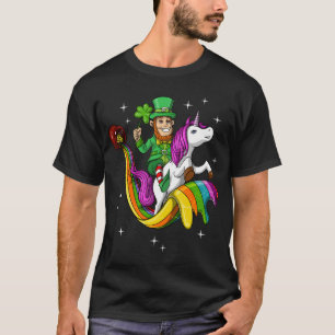 Kobold auf Einhorn Reitet St. Patrick T-Shirt