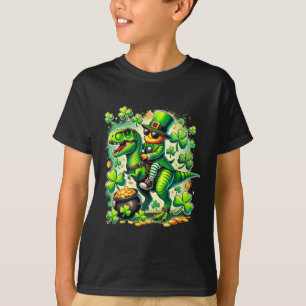 Kobold auf T-Rex Dinosaurier St Pat Trex Patri T-Shirt