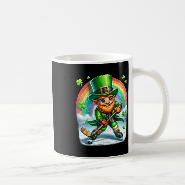 Kobold beim Eishockeyspiel am St. Patrick's Day Kaffeetasse (Rechts)