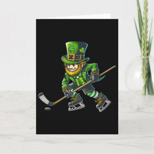 Kobold beim Hockey spielen St. Patricks Day Sport Karte