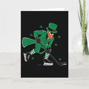 Kobold beim Hockey spielen St. Patricks Day Sport  Karte