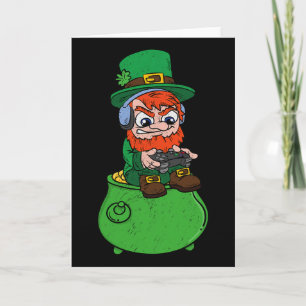 Kobold beim Videospiel spielen St. Patrick's Day G Karte