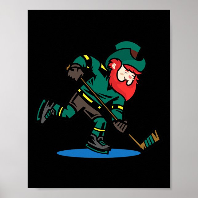 Kobold-Eishockey lustiger St. Patricks-Tag Poster (Vorne)