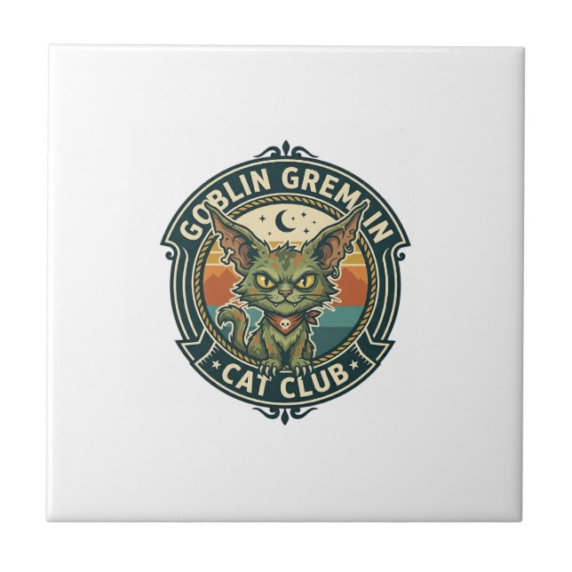 Kobold Gremlin Katze Süße Kitty Design - Kobold Gr Fliese (Vorderseite)