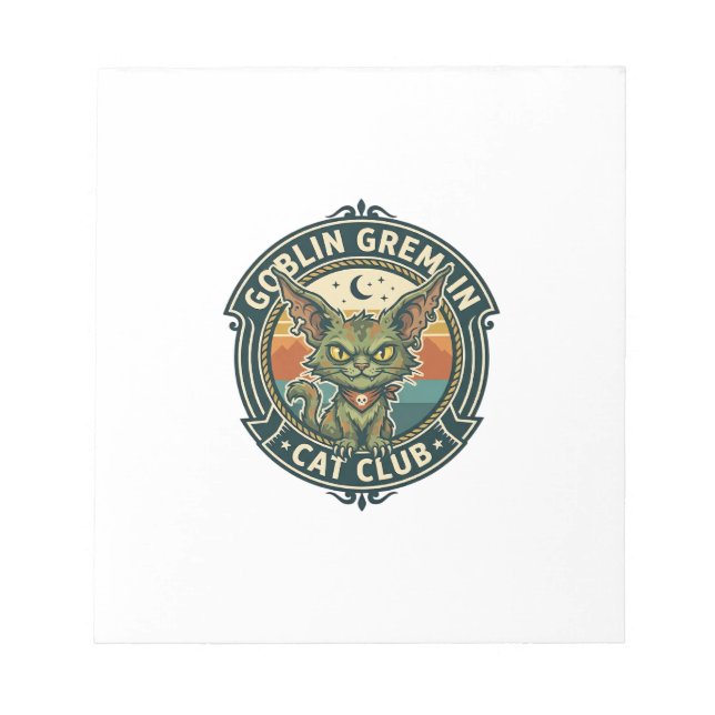 Kobold Gremlin Katze Süße Kitty Design - Kobold Gr Notizblock (Vorderseite)