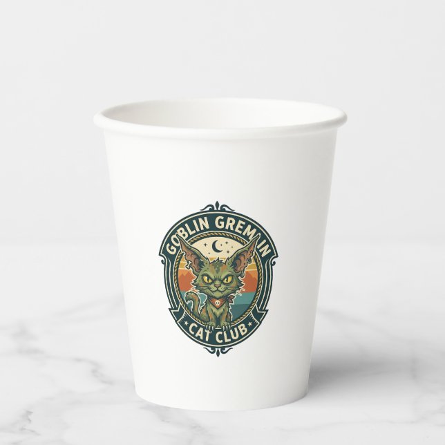 Kobold Gremlin Katze Süße Kitty Design - Kobold Gr Pappbecher (Vorderseite)