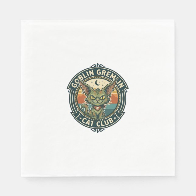 Kobold Gremlin Katze Süße Kitty Design - Kobold Gr Serviette (Vorderseite)
