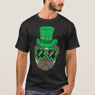 Kobold-Hut Pug Kleeblatt-Brille St. Patricks-Tag T-Shirt