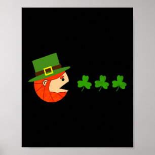 Kobold isst Shamrocks Lustiger St. Patrick Tag V Poster