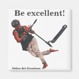 Kobold Kick Scooter Fantasy Art Button Magnet