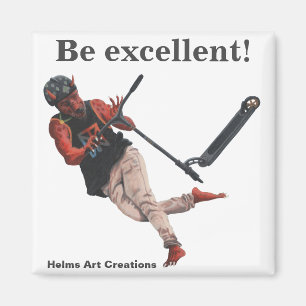 Kobold Kick Scooter Fantasy Art Button Magnet