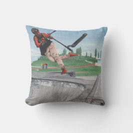 Kobold Kick Scooter Fantasy Art Throw Pillow Kissen