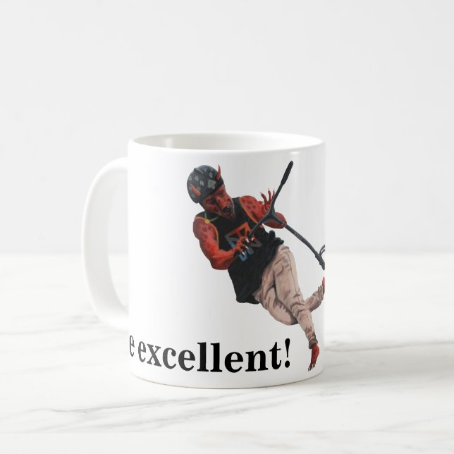 Kobold Kick Scooter Trick Fantasy Art Kaffeemaschi Kaffeetasse (Vorderseite Links)