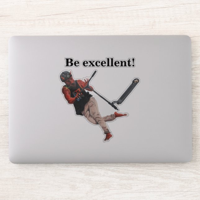 Kobold Kick Scooter Trick Fantasy Art Sticker (Computer)