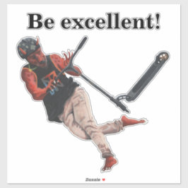 Kobold Kick Scooter Trick Fantasy Art Sticker