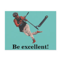 Kobold Kick Scooter Tricks Fantasy Art Postkarte