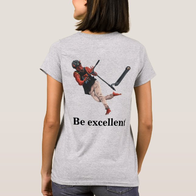 Kobold Kick Scooter Tricks Fantasy Art Shirt (Rückseite)