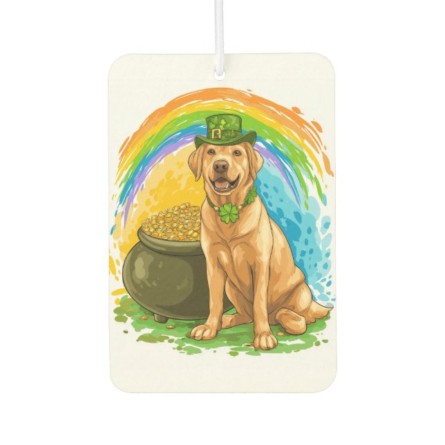 Kobold Labrador � St. Patrick�s Day Hund Autolufterfrischer (Vorderseite)
