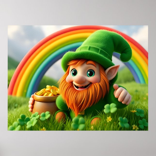 Kobold-Lurch St. Patrick's Day Kleeblatt Poster (Vorne)