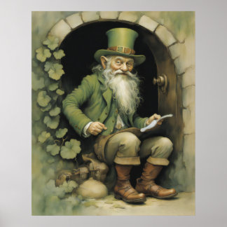 Kobold mit Shamrocks Poster