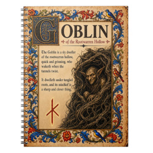 Kobold, mittelalterliche Bestiarien-Kunst Notizblock