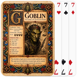 Kobold, mittelalterliche Bestiarien-Kunst Spielkarten
