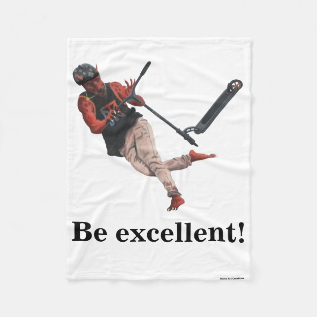 Kobold Scooter Tricks Fantasy Art Fleece Blankon (Vorderseite)