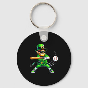 Kobold spielt Baseball St. Patrick's Day Sport Schlüsselanhänger