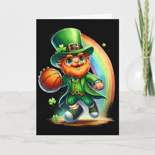 Kobold spielt Skelett-Regenbogen St. Patrick's Day Karte