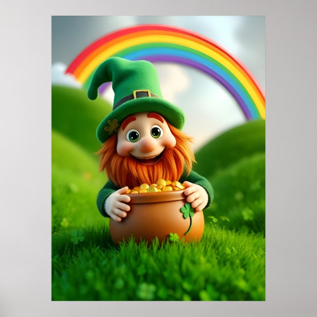 Kobold-St.-Patrick's-Day-Shamrock-Plakat Poster (Vorne)