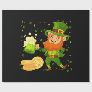 Kobold trinkt Bier St. Patrick's Day Geschenkpapier