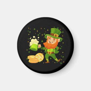 Kobold trinkt Bier St. Patrick's Day Magnet