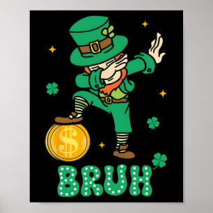 Kobolde Dabbing St. Patrick's Day Bruh Teens Junge Poster