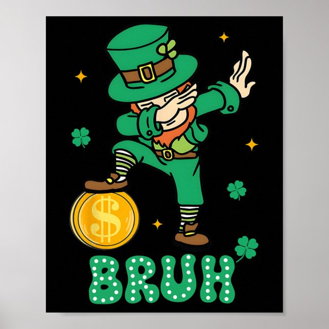 Kobolde Dabbing St. Patrick's Day Bruh Teens Junge Poster (Vorne)