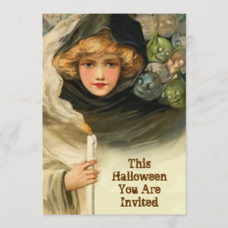 Kobolde spähen Vintage-Halloween-Party-Einladung Einladung