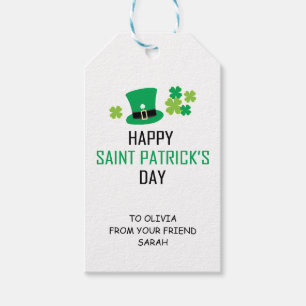 Koboldhut und Kleeblätter zum St. Patrick's Day  Geschenkanhänger