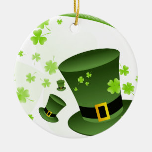 Koboldhüte mit 4 Blattklee Keramikornament