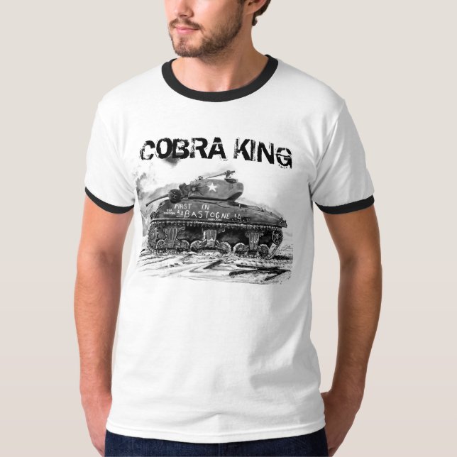 Kobra-König, WWII M4 Sherman Behältermalerei T-Shirt (Vorderseite)