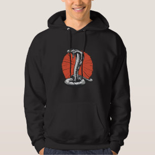 Kobra öffnet Haube, Schlange greift an Hoodie