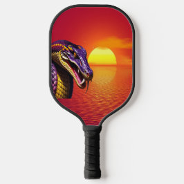 Kobraschlange mit lebhaften lila- und gelben Waage Pickleball Schläger